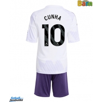 Manchester United Matheus Cunha #10 Bortedraktsett Barn 2025-26 Kortermet (+ Korte bukser)